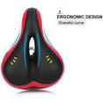 thumbnail image 3 of Bicycle Seat Thickened Wide Bum Shock Absorb Bike Saddle with High Reflective Stripe, 3 of 7