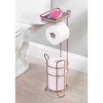 thumbnail image 2 of mDesign Steel Free Standing Toilet Paper Holder Stand and Dispenser - Rose Gold, 2 of 7