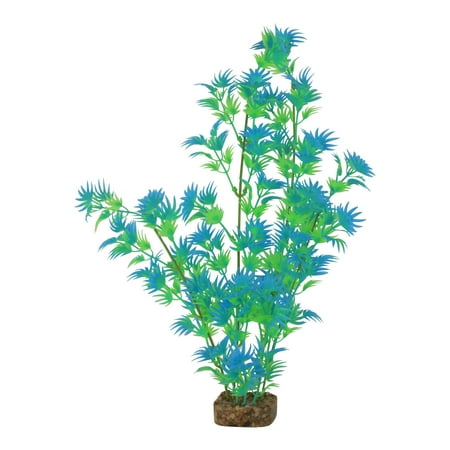 UPC: 0046798780380 | GloFish Plant Aquarium Décor Green and Blue Extra-Large Fluorescent Under Blue LED Light