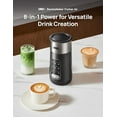 thumbnail image 2 of DREO Milk Frother, 8-in-1 Electric Stainless Steel Frother for Latte Art Microfoam and Coffee, 9oz/270ml Warm and Cold Foam Automatic Frothers, LED, Easy to Clean, 2 of 7
