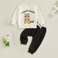 thumbnail image 2 of Ymyiu Toddler Clothing Toddler Girl Clothes Kids Bell Bottom Outfits Long Sleeve Sweatshirt & Pants Winter Clothing for Kids 2-3 Years(Khaki, 2-3 Years), 2 of 4