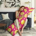 thumbnail image 5 of Lemon Print Body Pillow Cover - Soft & Breathable Fabric, Hidden Zipper, 20"x54", Cute Fruit & Floral Design - Perfect Gift for Lemon Lovers, Summer Decor, Side Sleepers & Pregnancy Support, 5 of 7
