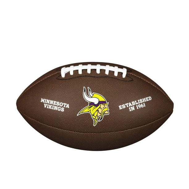 Balón de fútbol americano Wilson NFL con logo del equipo Minnesota Vikings