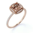 thumbnail image 3 of JeenMata 1.5 Carat Princess cut created morganite and Moissanite Engagement Ring in 18k Gold Over Sterling Silver, 3 of 6
