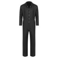 thumbnail image 3 of Haitryli Men's Work Coveralls Workwear Lightweight Long Sleeve Button-up Loose Fit One Piece Jumpsuit Black XXL, 3 of 5