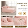 thumbnail image 4 of Oversized Chaise Longue Chair Indoor, Modern Upholstered Corduroy Deep Seat Sofa Bed with Throw Pillows and Armrests, Sleeper Sofa Couch for Living Room, Bedroom Apartment, 4 of 7