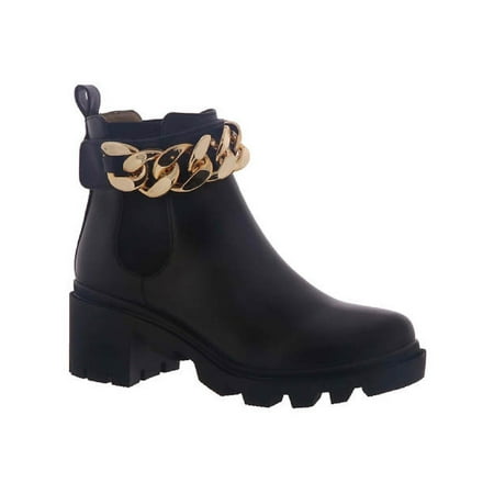 

Steve Madden Womens Amulet Faux Leather Block Heel Ankle Boots