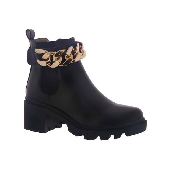 Steve Madden Womens Amulet-C Faux Leather Ankle Boots Black 8.5 Medium (B,M)