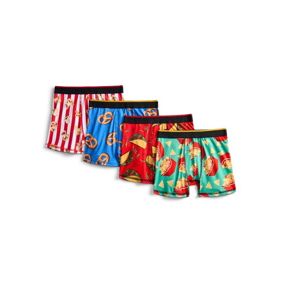 Wonder Nation Boys Boxer Brief Snack Pack Underwear, 4-Pack, Sizes S-XL