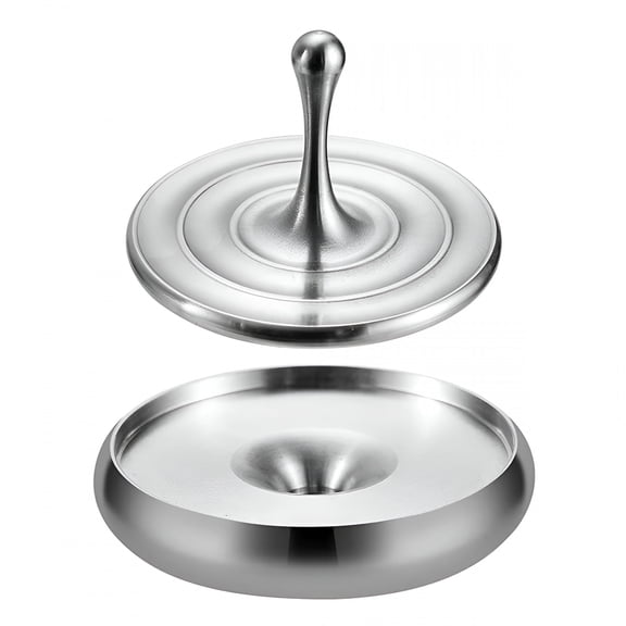BESTSKY Black Spinning Top,Forever Spinning Tops for Adults,Executive Desk Toys,Endless Spinning Top with Base,Stainless Steel,40mm,Set of Spinning Top,Base,Travel Case