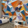 thumbnail image 2 of Peel and Stick Wallpaper Canvas abstract low colorful hexagon pictures Modern Art Wall Mural Decor Self Adhesive and Removable 100in x 144in, 2 of 5