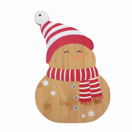 Cook with Color Snowman Bamboo Cutting Board