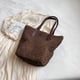 thumbnail image 4 of Bolso de mano para mujer, bolso bohemio para axila de paja, bolsos de compras tejidos grandes (café), 4 of 8