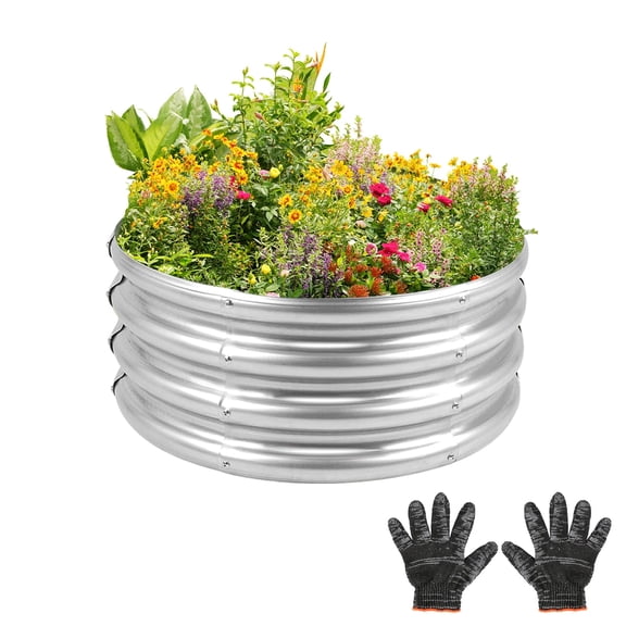 Gardeal's Garden Galvanized Raised Garden Bed Kit - Metal Planter Boxes for Vegetables/Herbs/Flowers, Heavy-Duty Steel Outdoor Garden Box with Reinforced Edges(2X2X1FT)