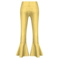 thumbnail image 2 of Alvivi Kids Girls Metallic Jazz Latin Dance Flare Pants Ruffle Stretchy Bell Bottom 6-14, 2 of 6