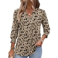thumbnail image 4 of Zeagoo 3/4 Length Sleeve Floral Shirts for Women Boho Tops V Neck Blouses Fashion Casual Tunic Loose Fit Tee Tops, 4 of 6