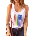 thumbnail image 4 of ABPHQTO Camiseta sin mangas de regalo con bandera del arcoíris vintage blanca para mujer, 4 of 5