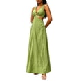 thumbnail image 3 of Sentmoon Spring Dresses for Women Maxi Dresses for Women Summer 2026 Solid Color Sleeveless V Neck Backless Regular Fit Plus Size Spring Dresses for Night Out and Club S-XL, 3 of 6