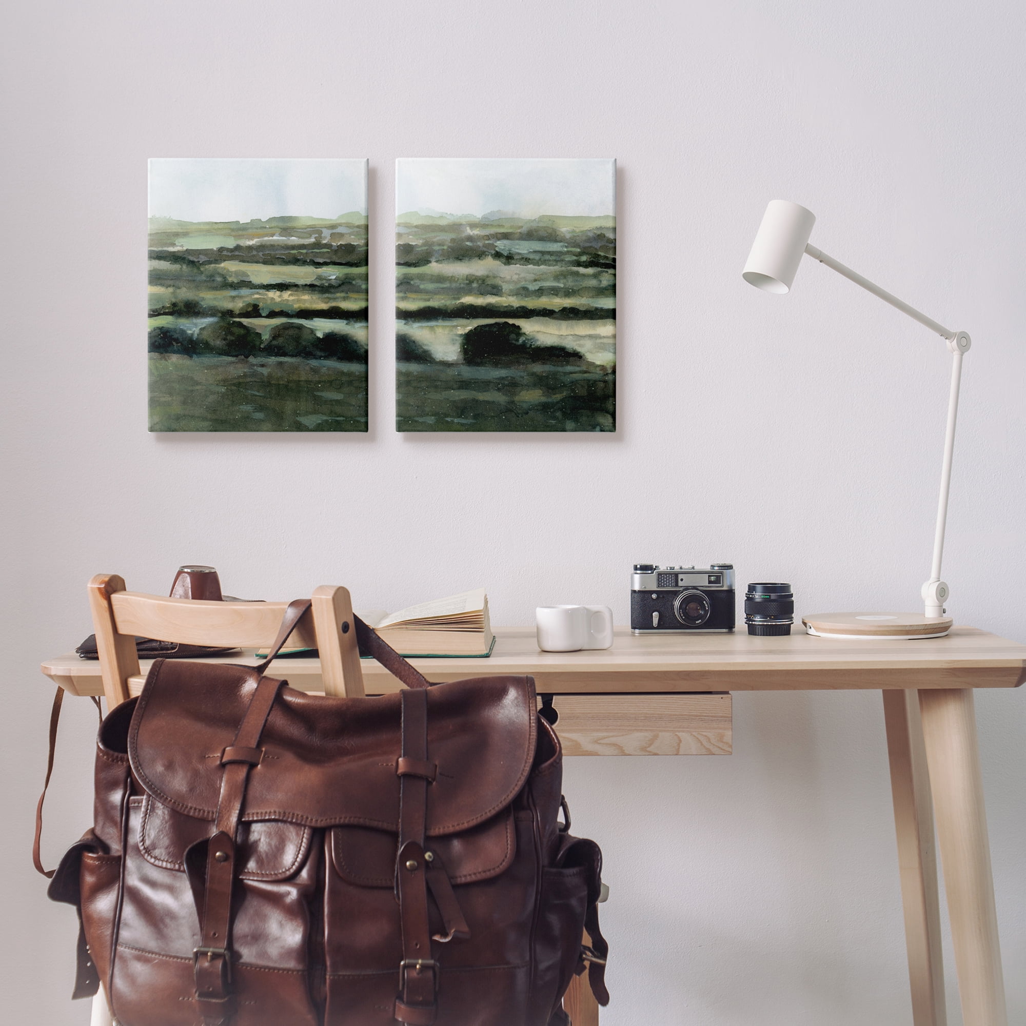 Stupell Industries Deep Green Countryside Hills Abstract Landscape Canvas Wall Art, 16 x 20, Design by Victoria Barnes