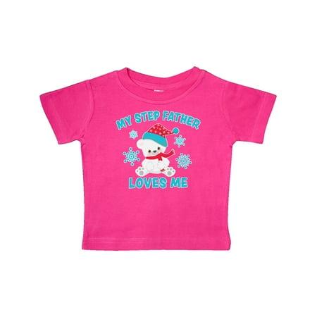 

Inktastic Polar Bear My Step Father Loves Me in Santa Hat Gift Baby Boy or Baby Girl T-Shirt