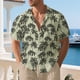 thumbnail image 5 of Ceisia Palm Tree Print Linen-Like Shirt Men's Relaxed Fit Short Sleeve Casual Button-Down Beach Top Yellow M Gifts, 5 of 9