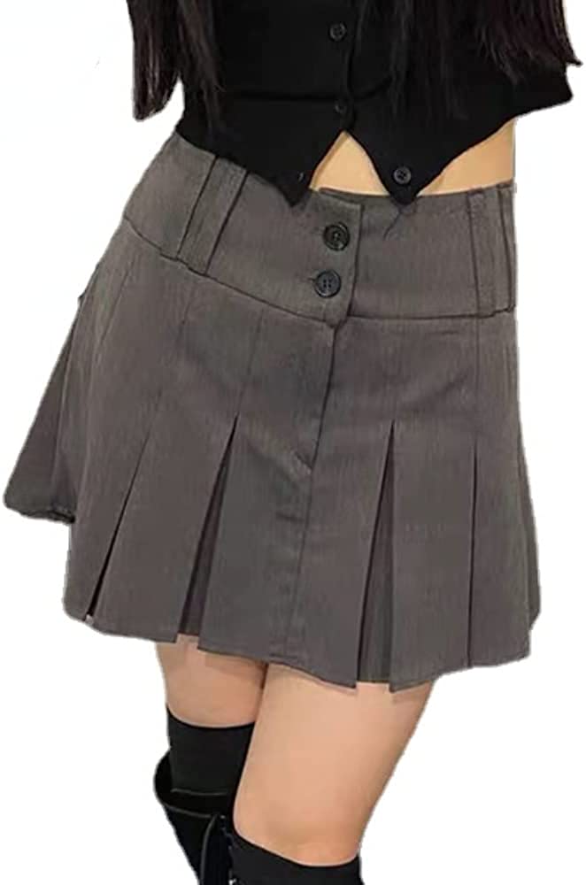 DanceeMangoos Gothic Grunge Mini Skirt Y2K Pleated Short Skirts Punk