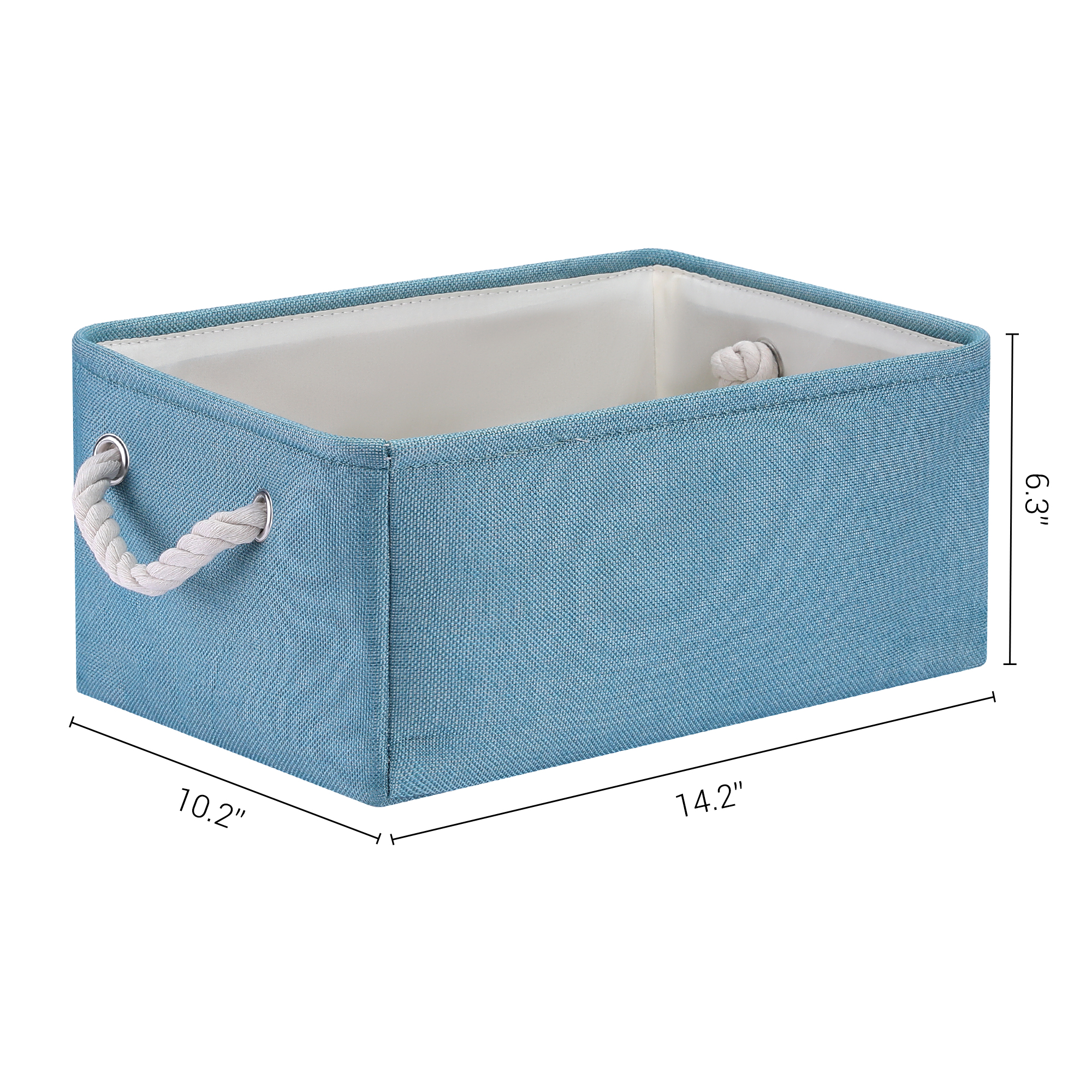 Unique Bargains Fabric Storage Cube Storage Bin Storage Basket Blue 14*10*7in
