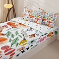thumbnail image 3 of Erosebridal Adorable Fox Zipper Queen Comforter Set with Fitted Sheet and 2 Pillowcases,Country Herb Print Zipper Bedding Set,Orange Tan White,Reversible, 3 of 6