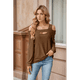 thumbnail image 3 of Blusa de Verano con Escote Cuadrado y Hombros Descubiertos para Mujer, Color Café S, 3 of 8