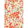 thumbnail image 3 of Challis Rayon Printed Vespa Daisy, Floral Fabric, Dress Fabric (BLACK/CORAL/BLUE, ByYard), 3 of 3