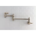 thumbnail image 2 of Kingston Brass KS3106AL Restoration Wall Mount Pot Filler Kitchen Faucet, Polished Nickel, 2 of 5
