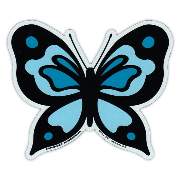 Butterfly Shaped Magnet - Blue Butterfly Design - Nature, Peace, Outdoors - 4.75" x 4"