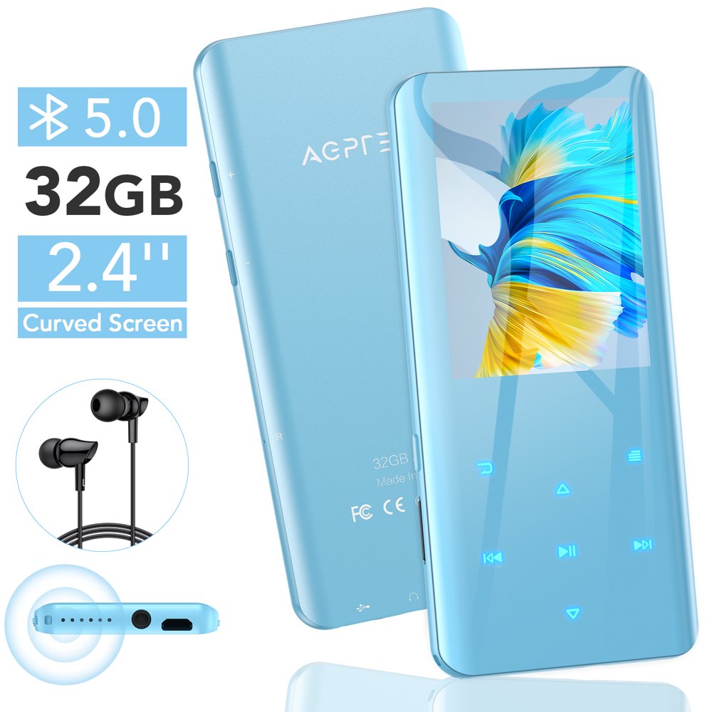 AGPTEK MP3 Player with 2.4" Curved Screen, Music Player with Speaker