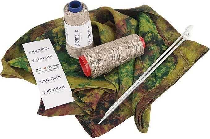 Knitsilk Pure Silk Viscose Blend Yarn in Cones -Perfect for Crochet and Knitting,Jewellery,DIY Projects(8ply -160 Yards,Oak-Pack of 1)