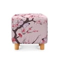 thumbnail image 2 of SCRAWLGOD Butterfly Plum Blossom Print Pink Square Ottoman Cover, Stretch Square Ottoman Covers Slipcover, Cover for Storage Stool, Footstool Protection for Living Room, 2 of 7