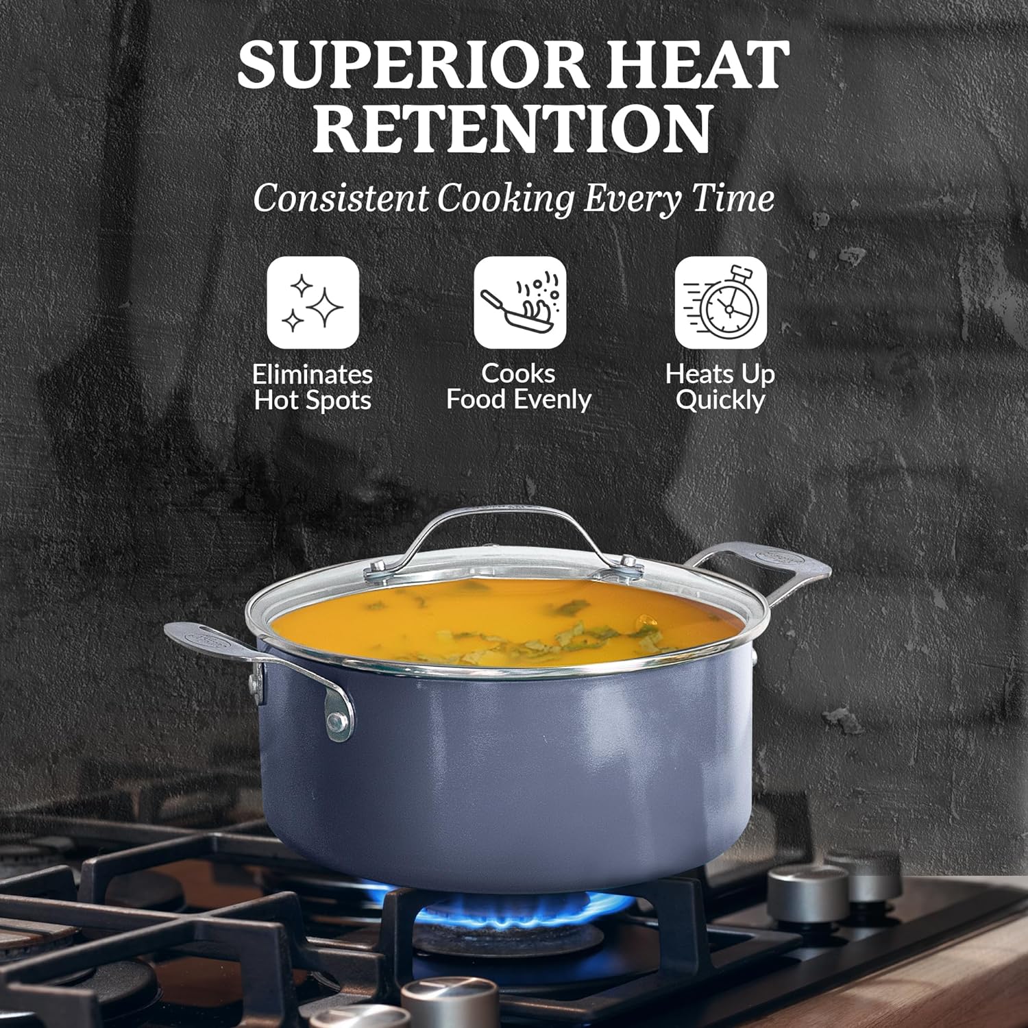 Gotham Steel 15 Pc Ceramic Pots and Pans Set Non Stick, Copper Cookeware Set with Utensils, Pot and Pan Set Nonstick, Induction Compatible with Stay Cool Handles, Copper