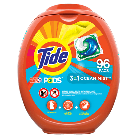 Tide PODS Liquid Laundry Detergent Pacs, Clean Breeze, 96 count (Packaging May (Best Smelling Laundry Tips)