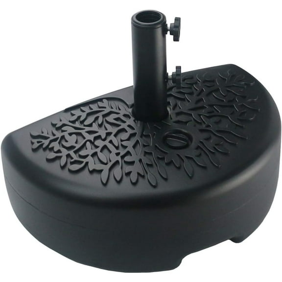 LZQP 40 lb Half Moon Shaped Water Filled Umbrella Base Patio Umbrella Stand (Black)
