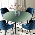 thumbnail image 5 of Elastic Fitted Round Tablecloth, Green Grey Ombre Waterproof Stretch Table Cover for 55"-60" Tables, Farmhouse Gradient Minimalist Washable Outdoor Tablecloths for Patio, Picnic, Camping, 5 of 9