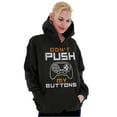 thumbnail image 4 of Dont Push Buttons Video Gamer Unisex Plus Fleece Graphic Hoodie Brisco Brands 4X, 4 of 5