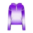 thumbnail image 4 of Kaemgyyd Sweatshirts for Women Loose Gradient Button Long Sleeve Hoodies Casual Trendy Drawstring Pullover with Pockets, 4 of 5