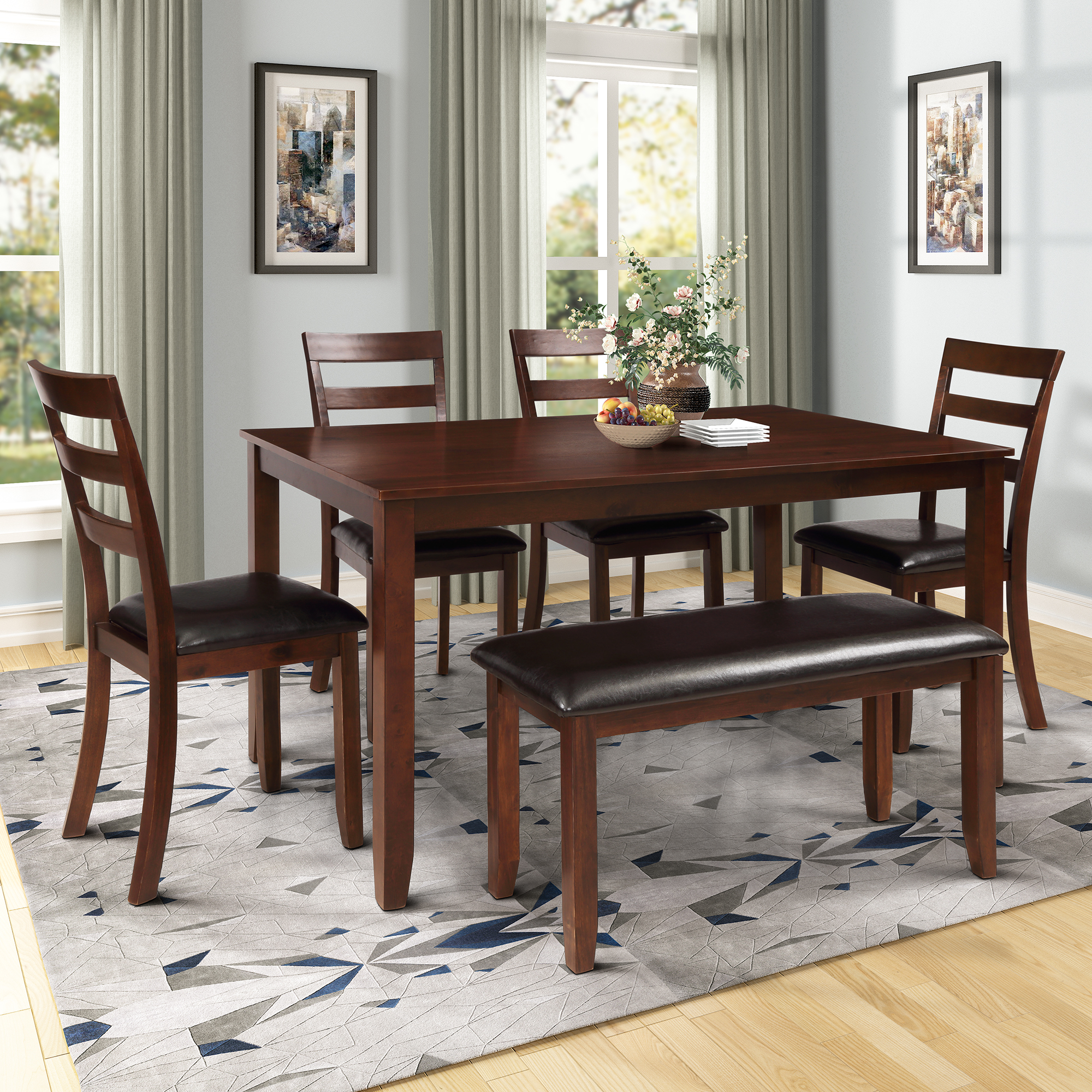 Harper&Bright Designs 6-piece Dining Room Table Set