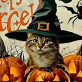 thumbnail image 6 of Bciig Pumpkins Cat Witch Hat Round Tablecloth Stain-Resistant 100% Polyester Fiber Kitchen Parties Holiday Dinner Halloween Tablecloths 31"-35, 6 of 8