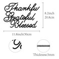 thumbnail image 2 of 1pc Laser Cut Basswood Wall Sculpture for Home Decoration Kitchen Supplies Word Thankful grateful Blessed Black 250x300x5mm, 2 of 7