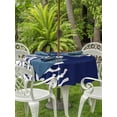 thumbnail image 4 of Outdoor Tablecloth with Umbrella Hole Zipper Coral Navy Blue Round Tablecloth 54" Waterproof Outside Table Cloth Coastal Ocean Marine Nautical Beach Patio Table Cover Tablecloths for Picnic Party, 4 of 8