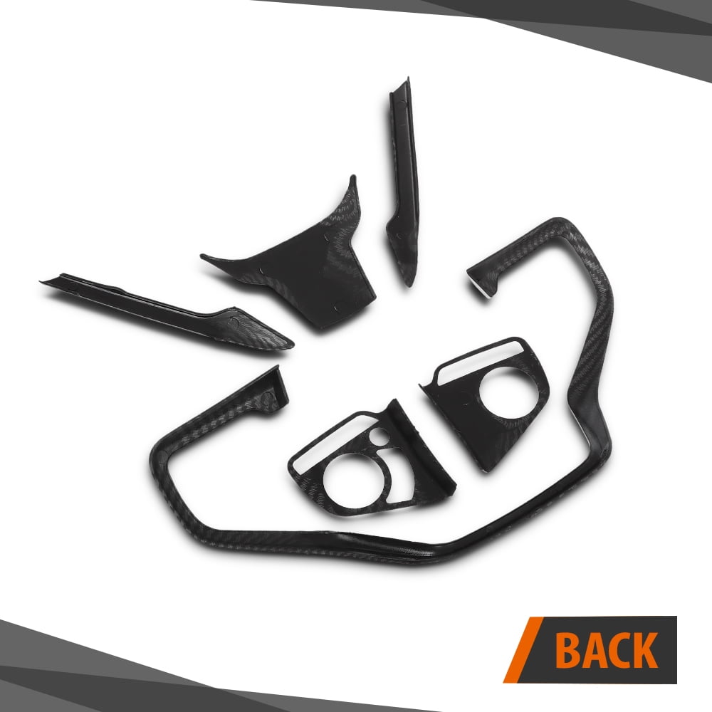 6pcs Steering Wheel Cover Trim Fit For 2016-2019 Honda Civic Carbon Fiber Look