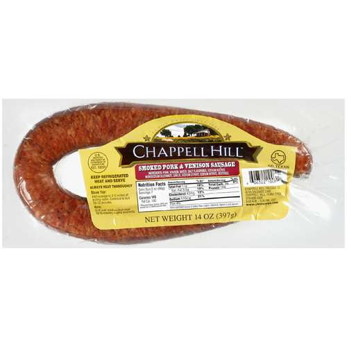 Chappell Hill Smoked Pork & Venison Sausage, 14 oz by Chappell Hill Sausage Co.