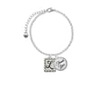 thumbnail image 2 of Delight Jewelry Silvertone Pebble Border Initial - L - Domed Thank You Charm Bracelet, 6"+2", 2 of 5