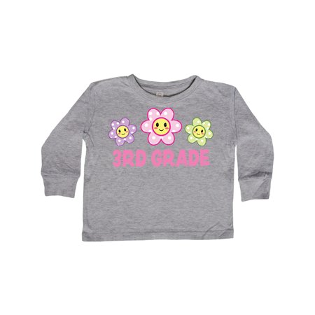 

Inktastic 3rd Grade with Polka Dot Flowers Gift Toddler Toddler Girl Long Sleeve T-Shirt