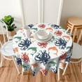 thumbnail image 4 of Octopus Table Cloth Round Table Cover Wrinkle Resistant Waterproof Tablecloth 60 Inch Washable for Kitchen Party Picnic, 4 of 6